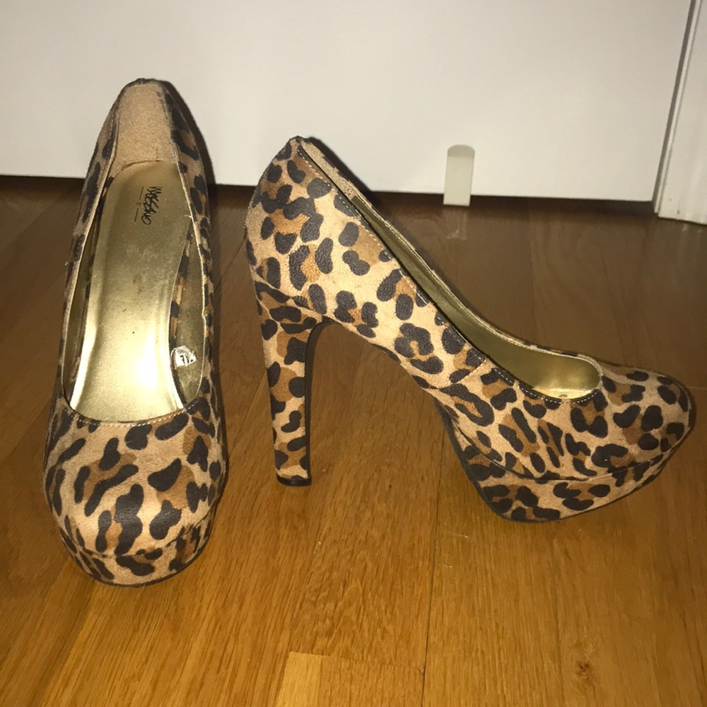 Cheetah print high heel shoes